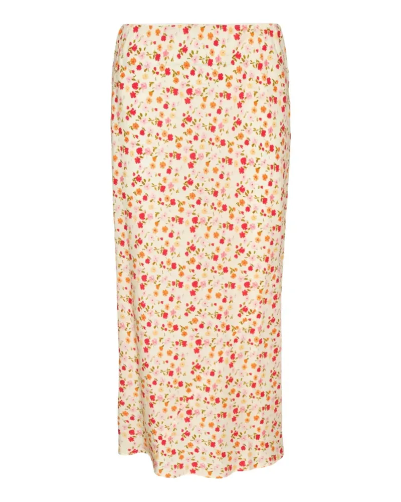 Lee Mathews Flora graphic-print maxi skirt - Gelb Gelb