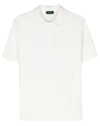 Zanone Poloshirt aus Frottee Weiß