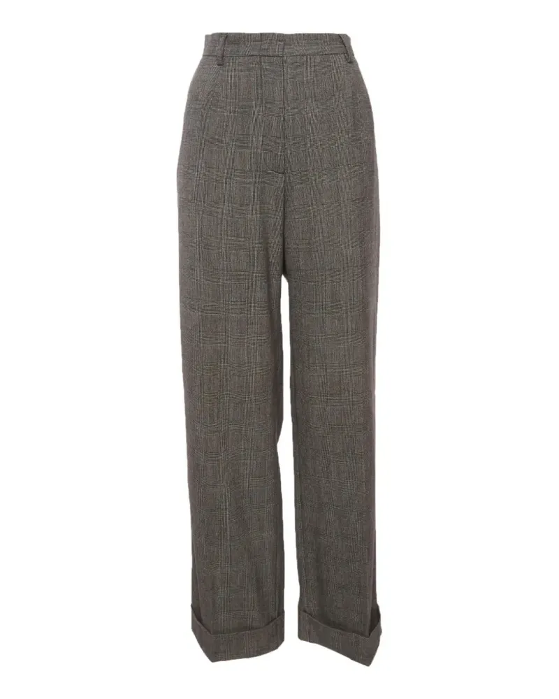 Max Mara Hose mit Prince of Wales-Karo - Grau Grau