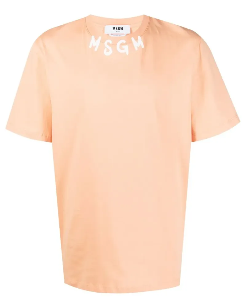 MSGM T-Shirt mit Logo-Print - Orange Orange