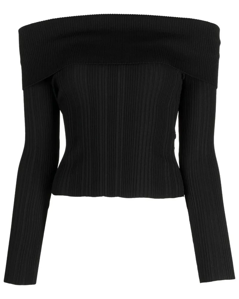 Self-Portrait Schulterfreie Bluse - Schwarz Schwarz