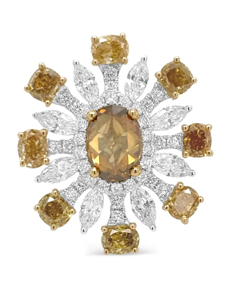 HYT Jewelry 18kt Gelb- und Weißgoldring mit Diamant - Silber Silber