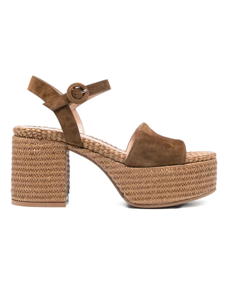 Gianvito Rossi Wildledersandalen mit Plateau - Braun Braun