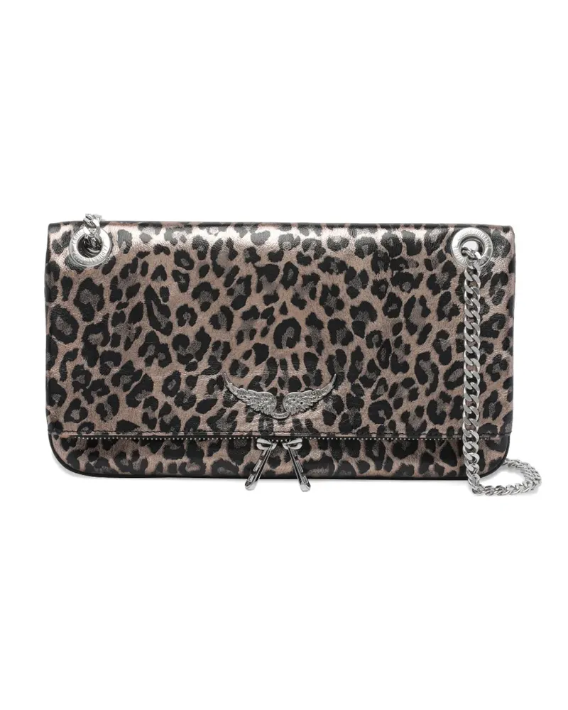 Zadig & Voltaire Rock Nano animal print chain shoulder bag - Nude Nude