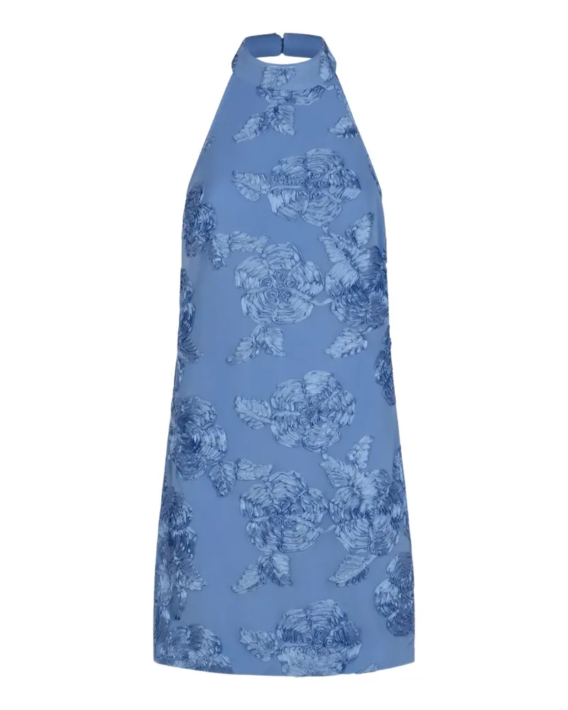 ROTATE Birger Christensen halterneck floral mini dress - Blau Blau