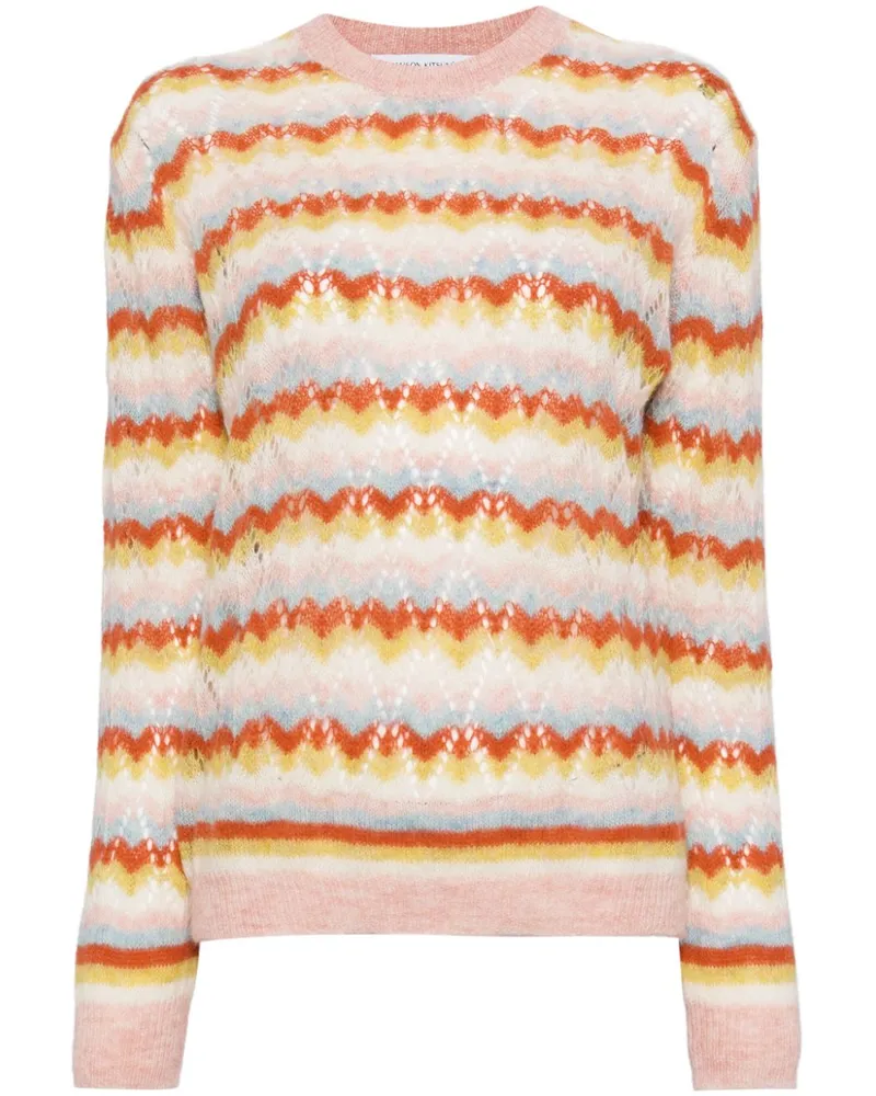 Kitsuné Gestreifter Pullover aus Spitze - Nude Nude