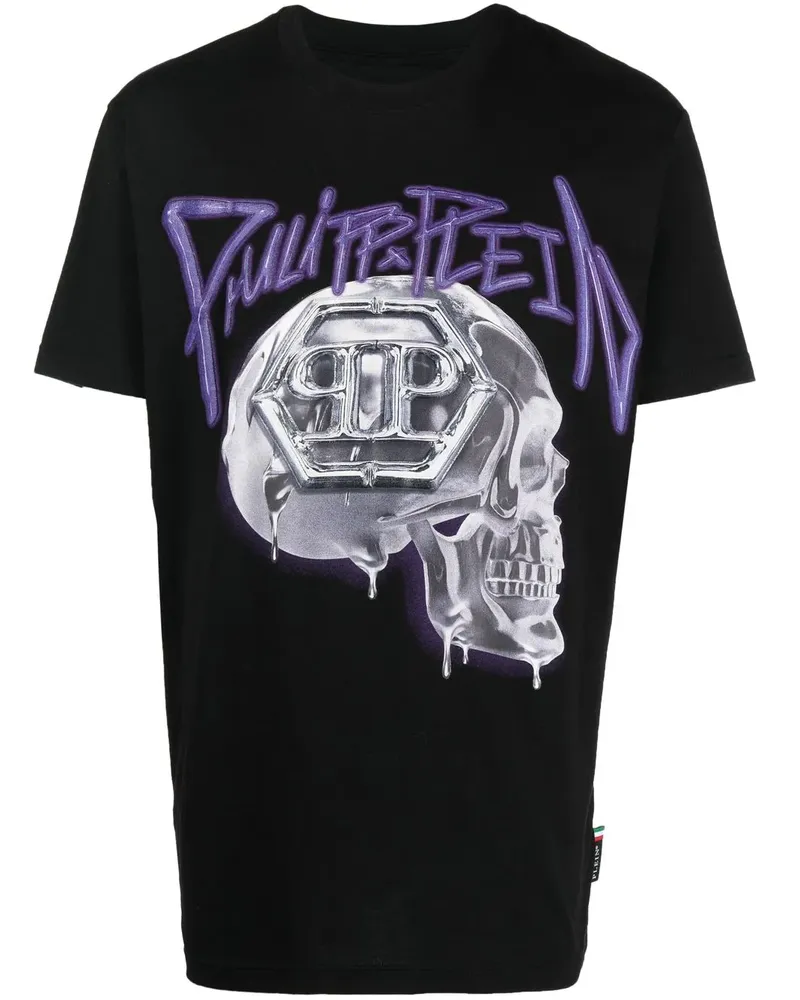 Philipp Plein T-Shirt mit Totenkopf-Print - Schwarz Schwarz