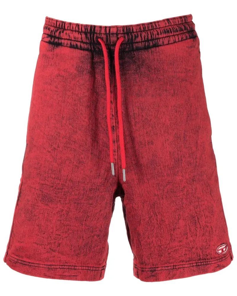 Diesel Shorts mit Acid-Wash-Effekt - Rot Rot