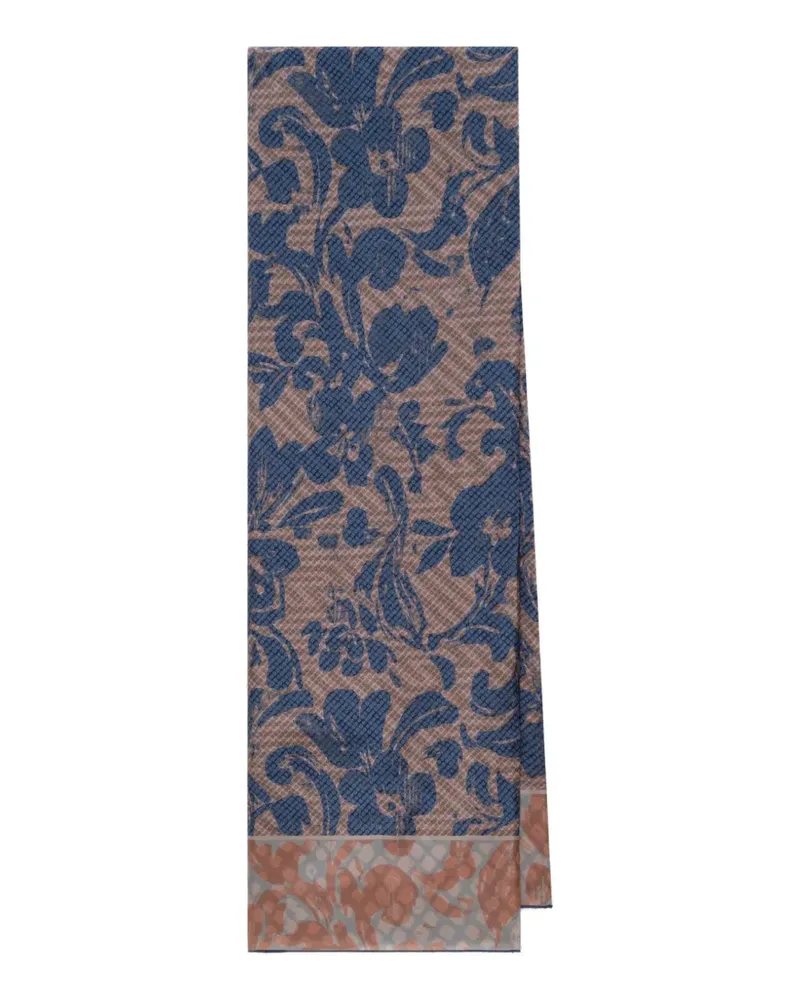 Maliparmi Seidenschal mit Blumenprint - Nude Nude