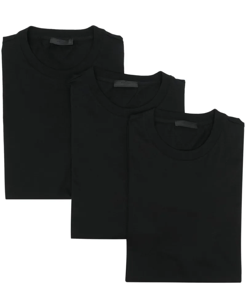 Prada Kurzärmeliges T-Shirt (3er-Set) - Schwarz Schwarz