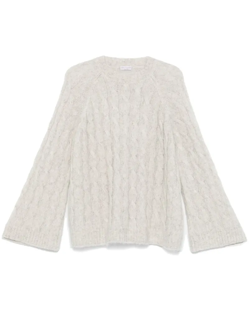 Brunello Cucinelli Pullover mit Zopfmuster - Grau Grau