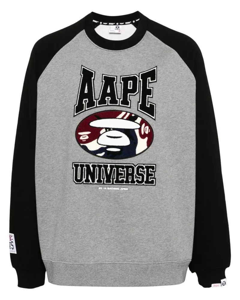 BAPE Sweatshirt mit Logo-Patch - Grau Grau