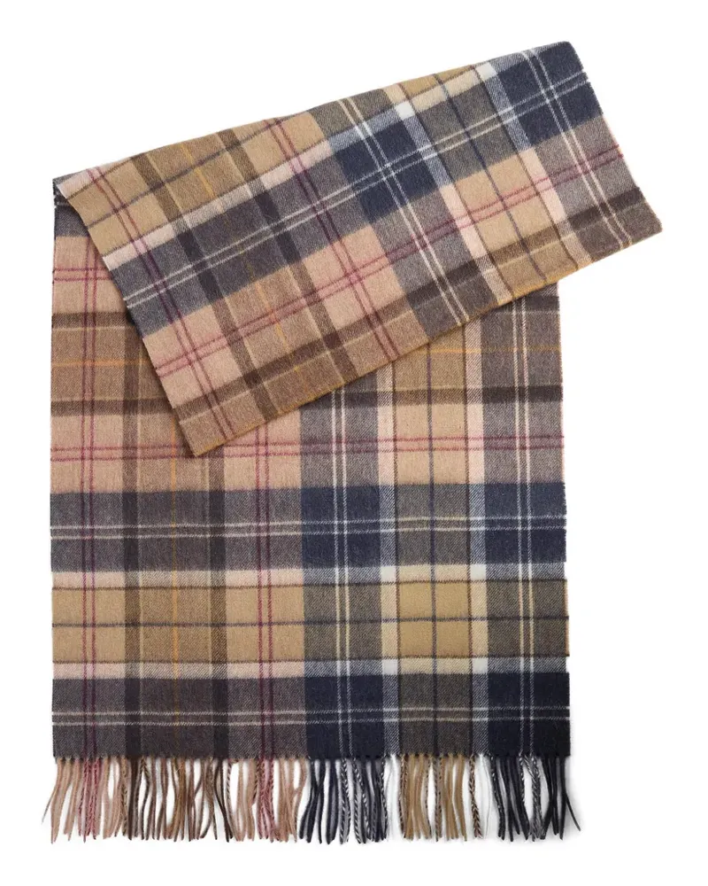 Barbour Serena tartan-check wool scarf - Nude Nude