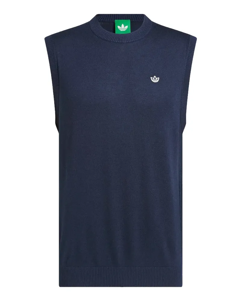 adidas logo-embroidered vest - Blau Blau