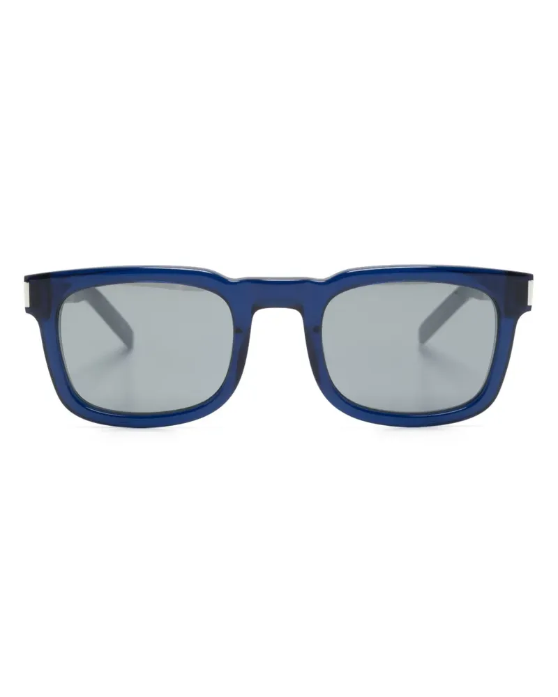 Saint Laurent Sonnenbrille mit eckigem Gestell - Blau Blau