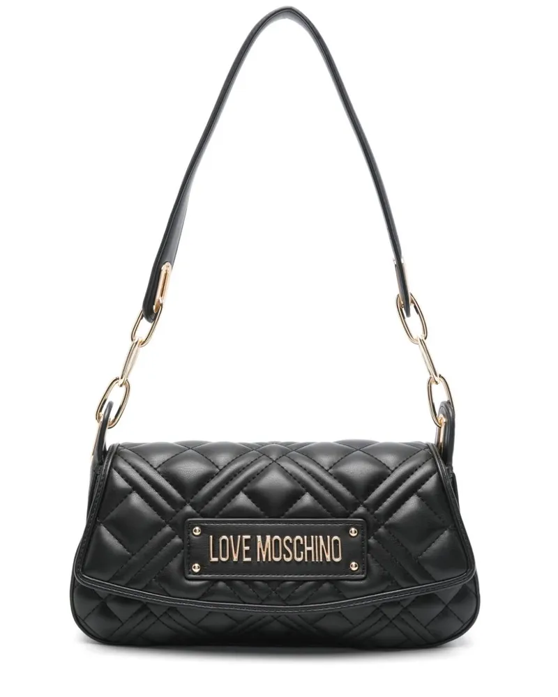 Moschino Schultertasche mit Logo - Schwarz Schwarz