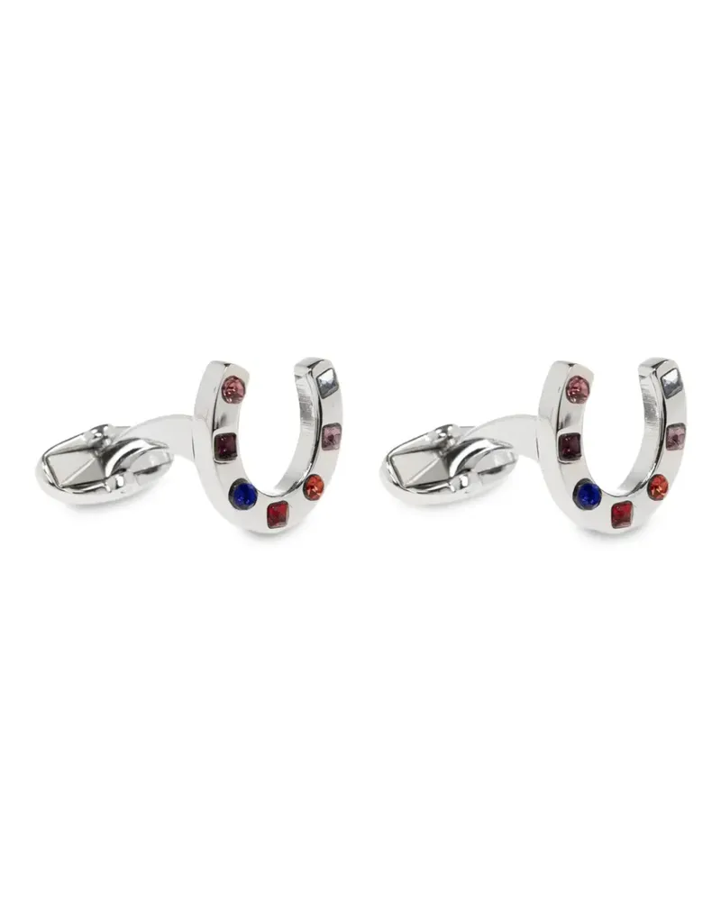 Paul Smith Horseshoe Manschettenknöpfe mit Kristallen - Silber Silber