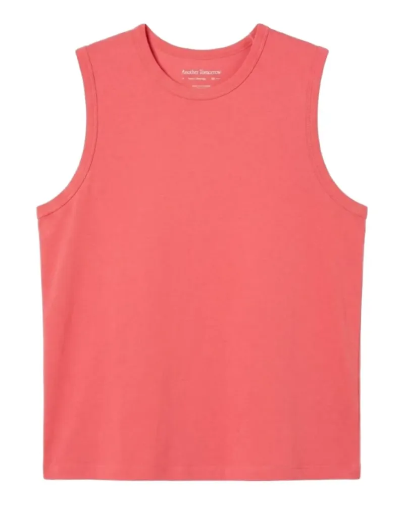 Another Tomorrow sleeveless organic-cotton T-shirt - Rosa Rosa