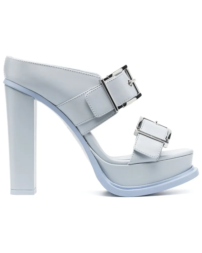 Alexander McQueen Mules mit Plateau 120mm - Blau Blau