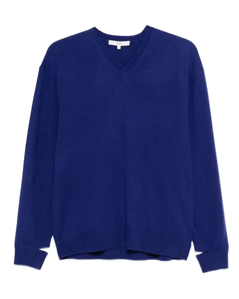 tibi Pullover mit geschlitzten Bündchen - Blau Blau
