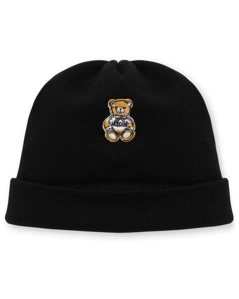 Moschino Beanie mit Teddy - Schwarz Schwarz