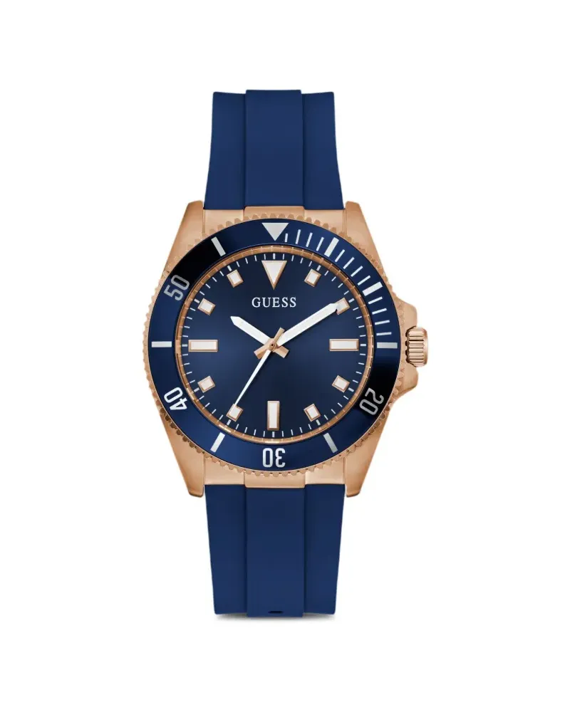 Guess Armbanduhr aus recyceltem Stahl 41mm - Blau Blau