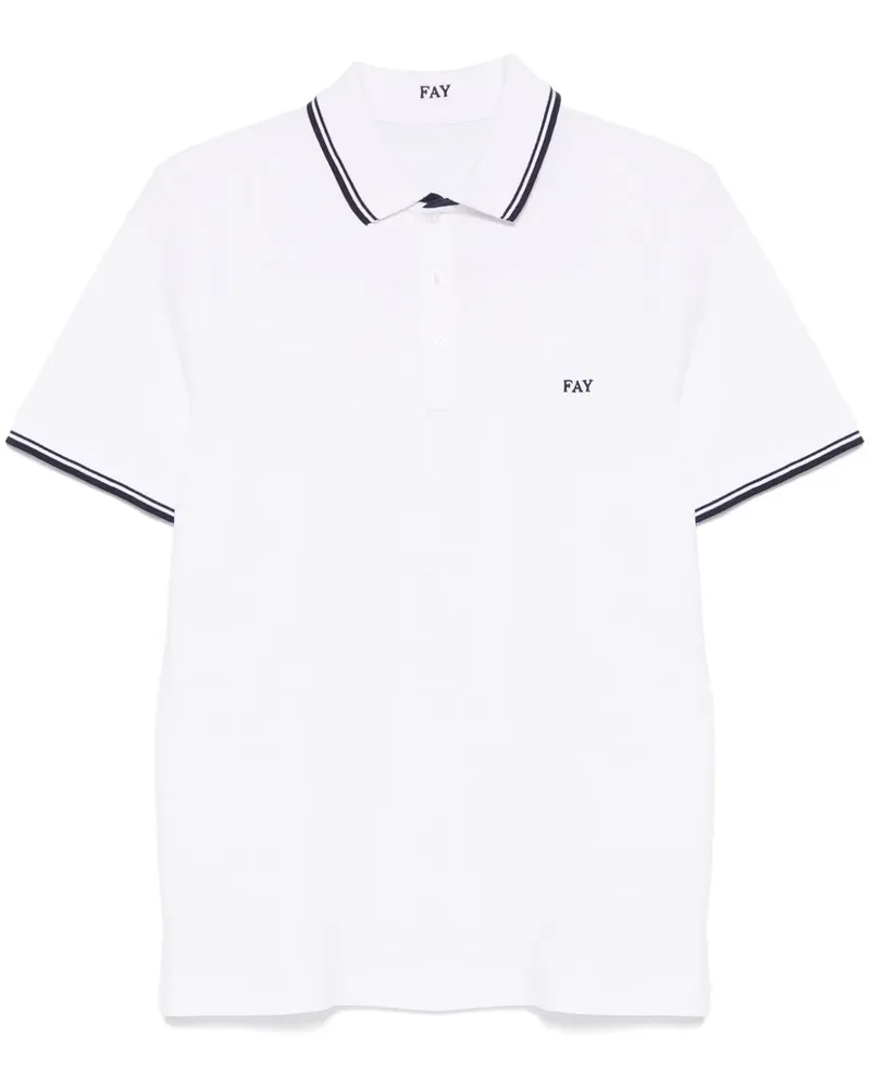 Fay Poloshirt aus Piqué - Weiß Weiß