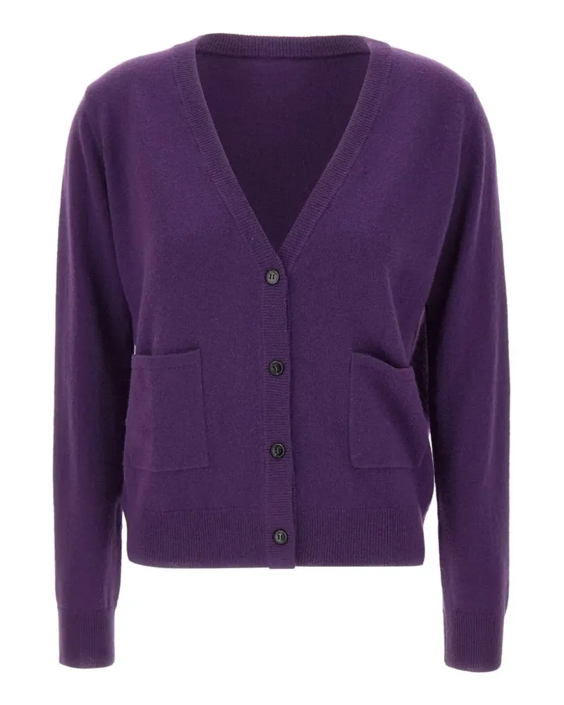 Not Shy Ava patch-pocket V-neck cardigan - Violett Violett