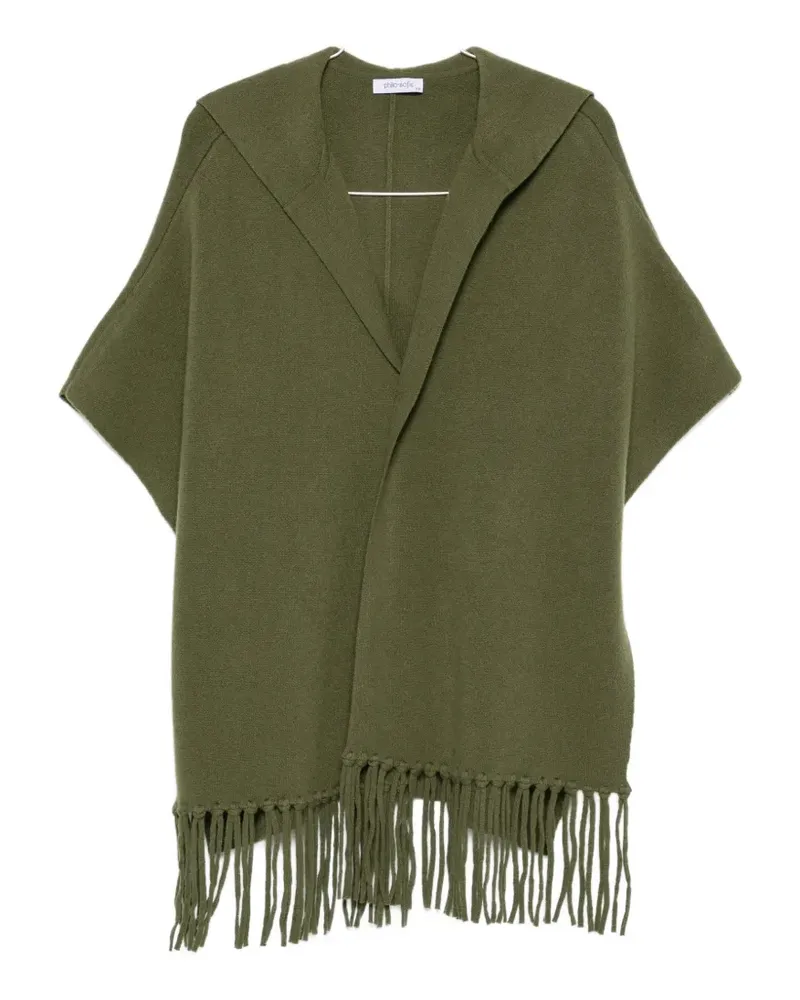 philo-sofie fringed hooded cape - Grün Grün