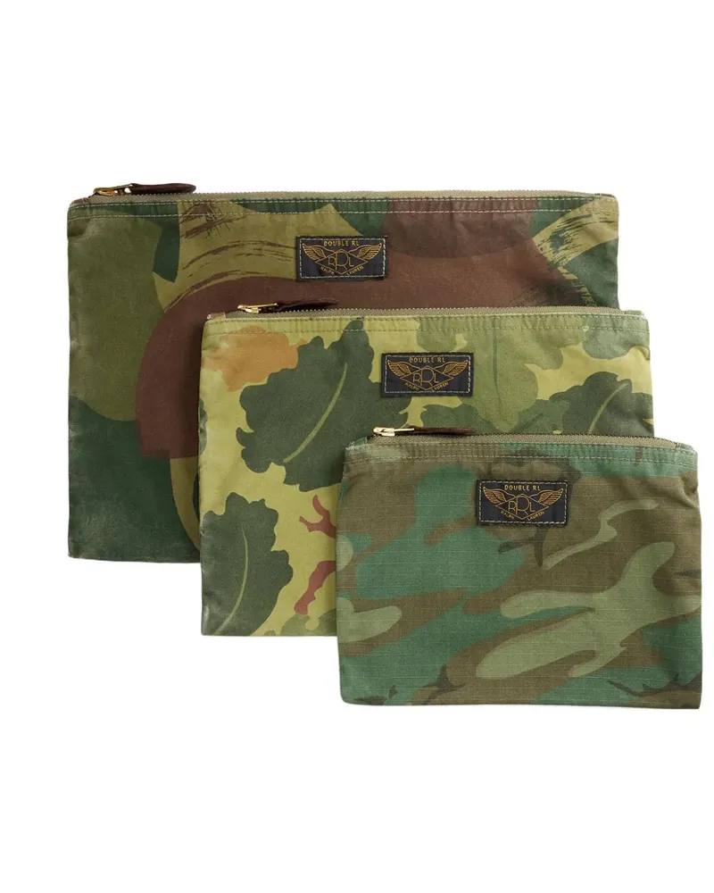 Ralph Lauren Camouflage-Clutch mit Reißverschluss (3er-Set) - Grün Grün