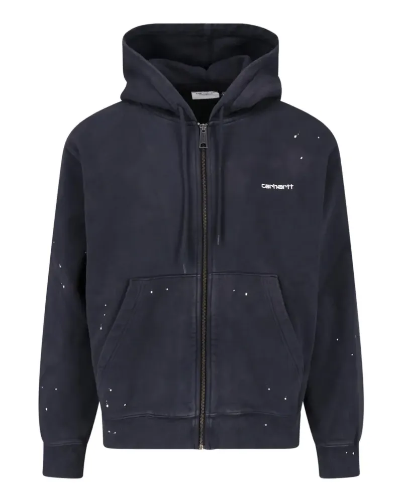 Carhartt WIP paint-splatter logo-embroidered hoodie - Schwarz Schwarz