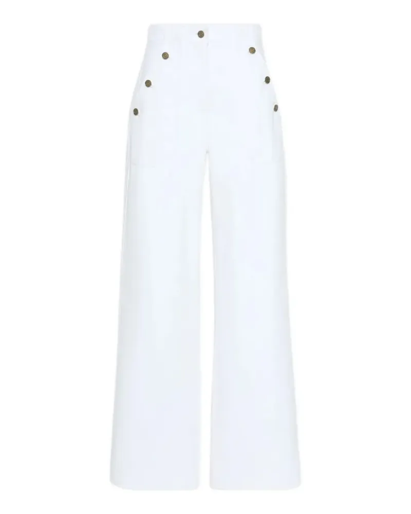 Max Mara cotton bull denim wide-leg trousers - white - Weiß Weiß