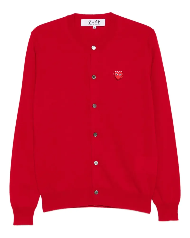 Comme des Garçons Strassverzierter Cardigan mit Herzemblem - Rot Rot