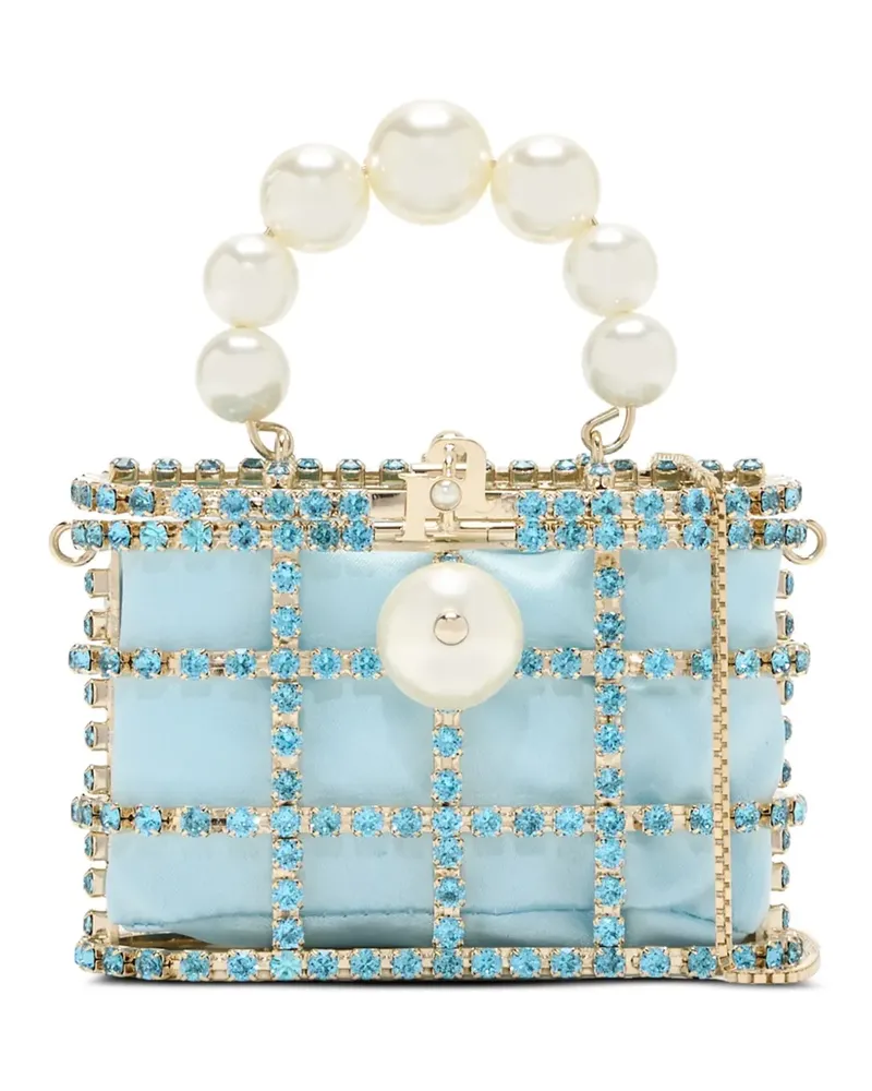 Rosantica Holli Pocket Tote Bag mit Kunstperlen - Blau Blau