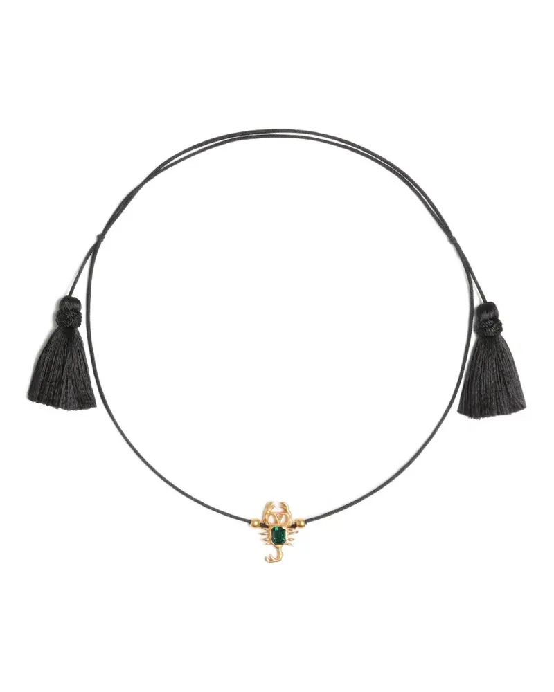 Valentino Garavani Gardienne hair accessory and necklace in metal, crystal and rope with tassel - Gold Gold