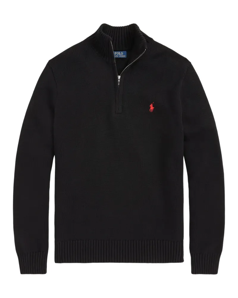 Ralph Lauren quarter-zip logo-embroidered sweater - Schwarz Schwarz
