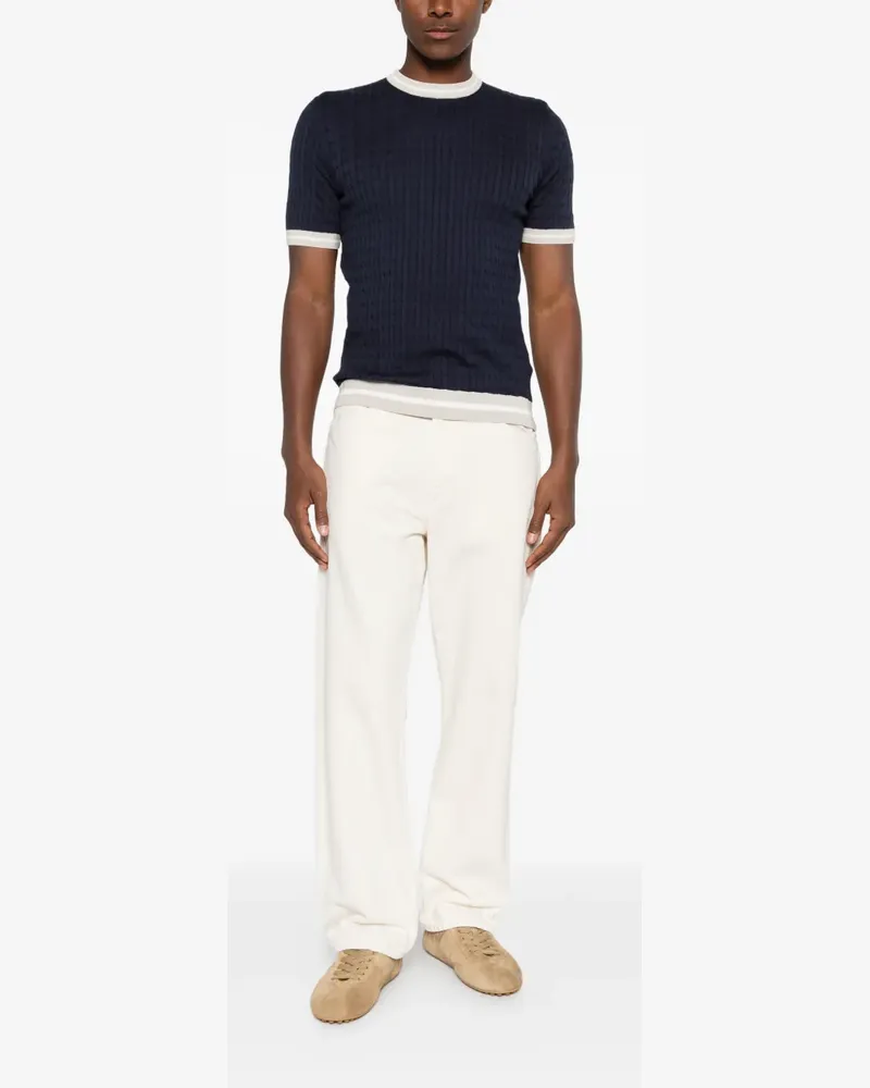 Eleventy cable-knit T-shirt - Blau Blau