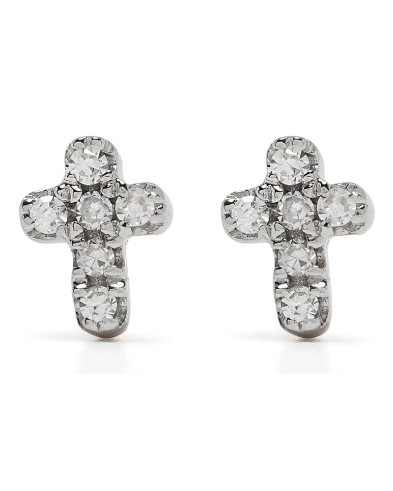 DJULA 18kt Cross Rotgoldohrringe mit Diamanten - Rosa Rosa