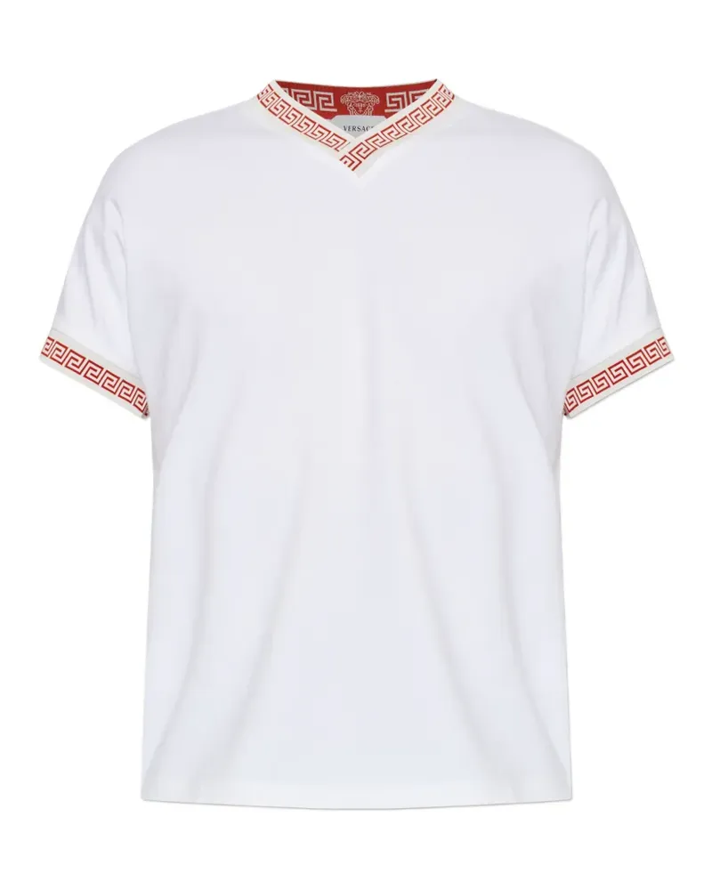 Versace T-Shirt mit V-Ausschnitt - Weiß Weiß