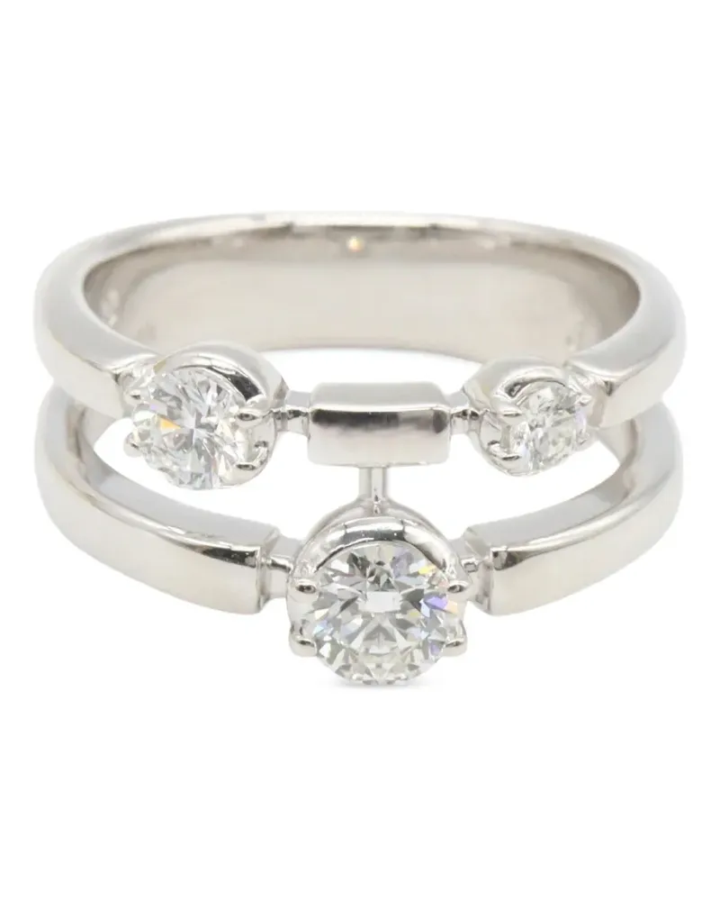 TASAKI 2010s diamond double-band ring - Silber Silber
