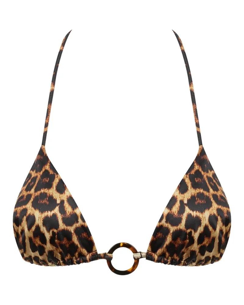 Maison Close leopard-print ring-detail bikini - Braun Braun