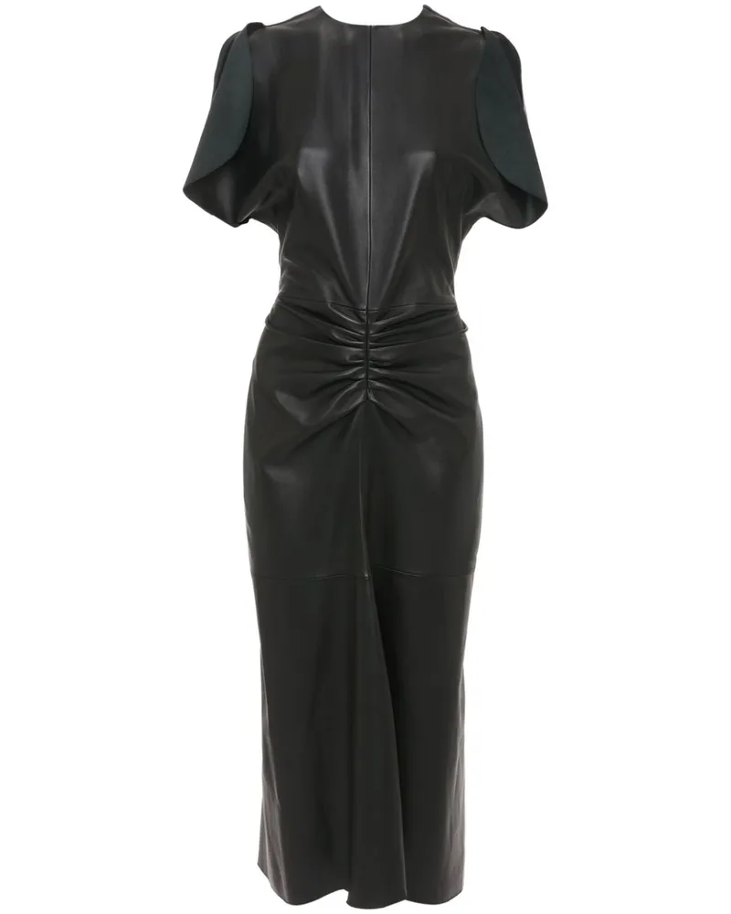 Victoria Beckham Gerafftes Midikleid - Schwarz Schwarz