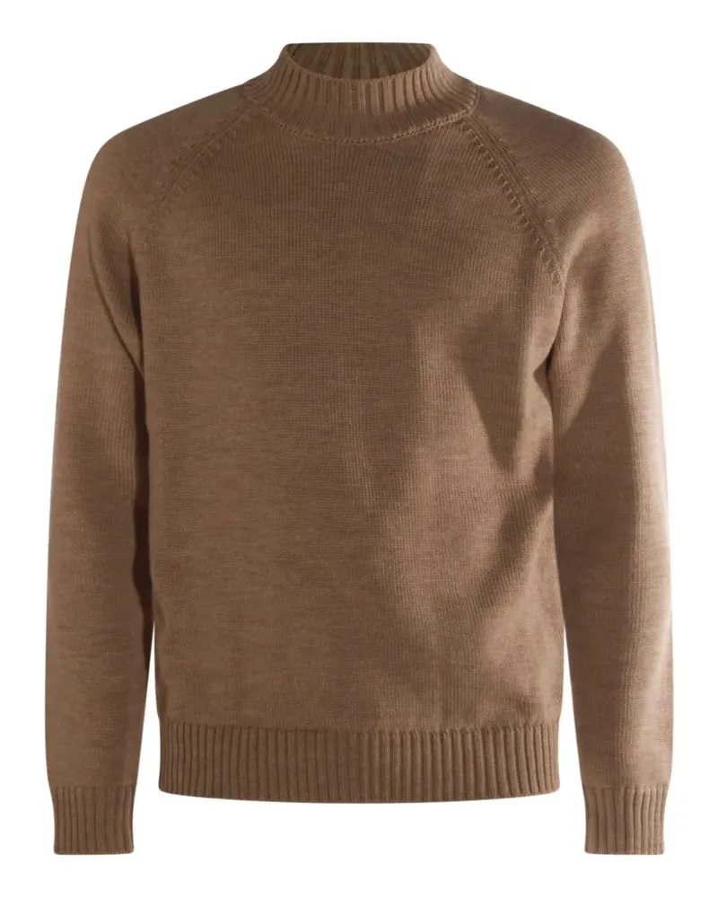 Zanone V-Ausschnitt-Pullover mit Raglanärmeln - Braun Braun