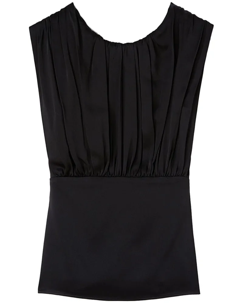 Jil Sander Ärmellose Bluse mit Raffungen - Schwarz Schwarz