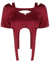 Heliot Emil Asymmetrisches Cropped-T-Shirt Rot