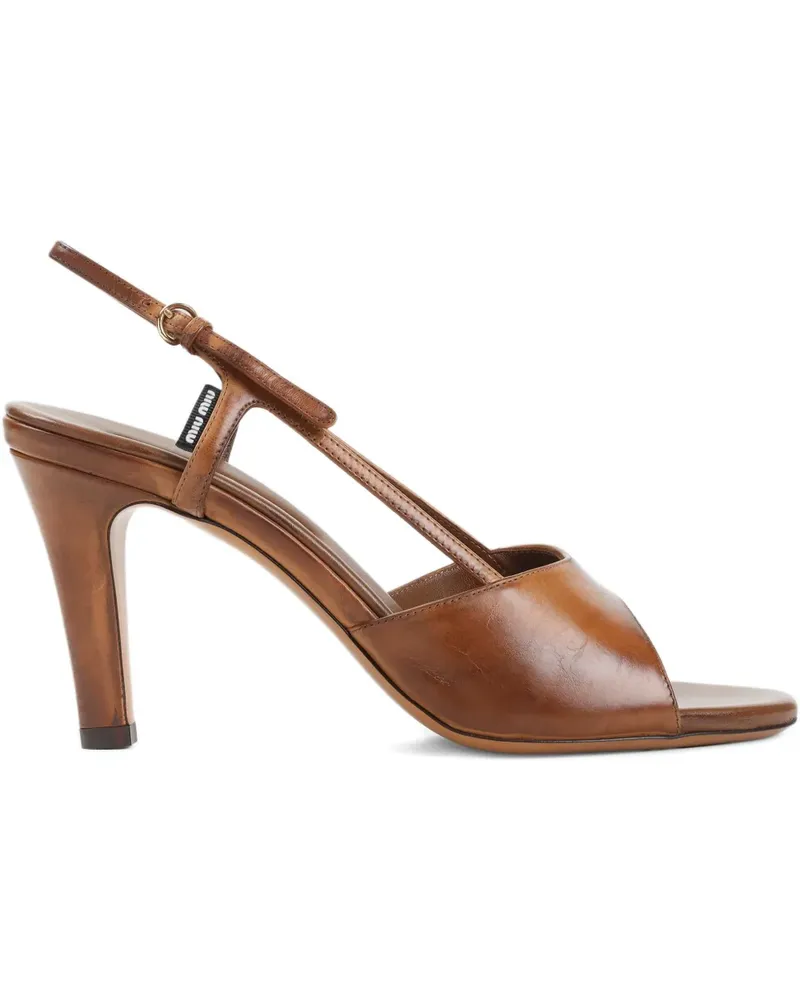 Miu Miu 85mm slingback heeled sandal - Braun Braun