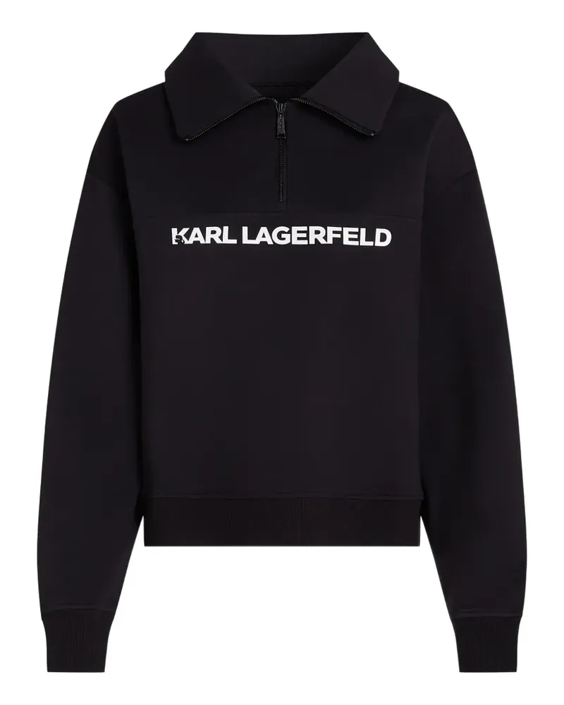 Karl Lagerfeld Sweatshirtjacke mit Logo-Print - Schwarz Schwarz