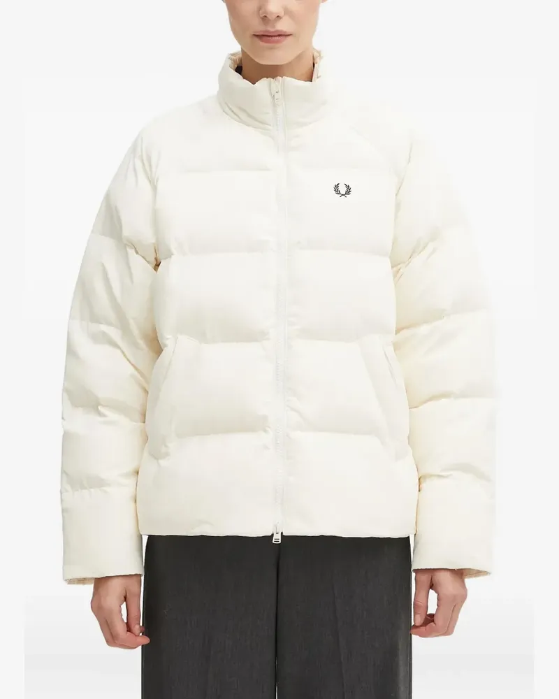 Fred Perry Gefütterte Jacke mit Logo-Stickerei - Weiß Weiß