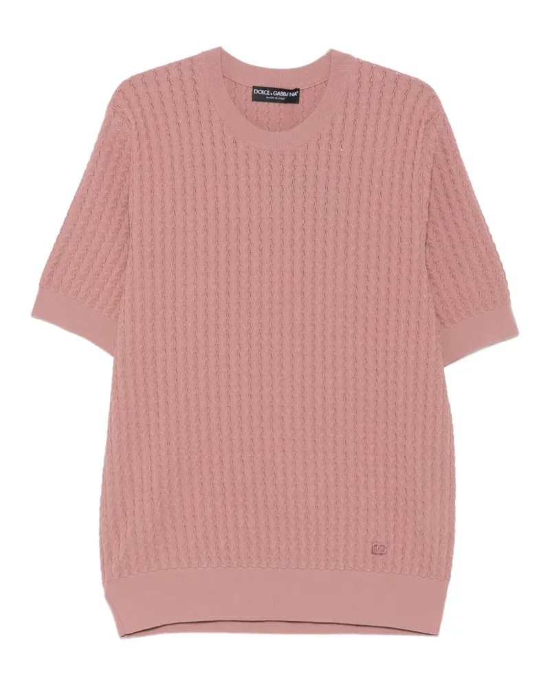 Dolce & Gabbana cable-knit short-sleeve sweater - Rosa Rosa