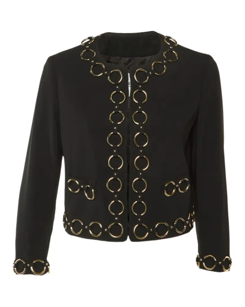 Moschino Taillierte Jacke mit Kettendetail - Schwarz Schwarz